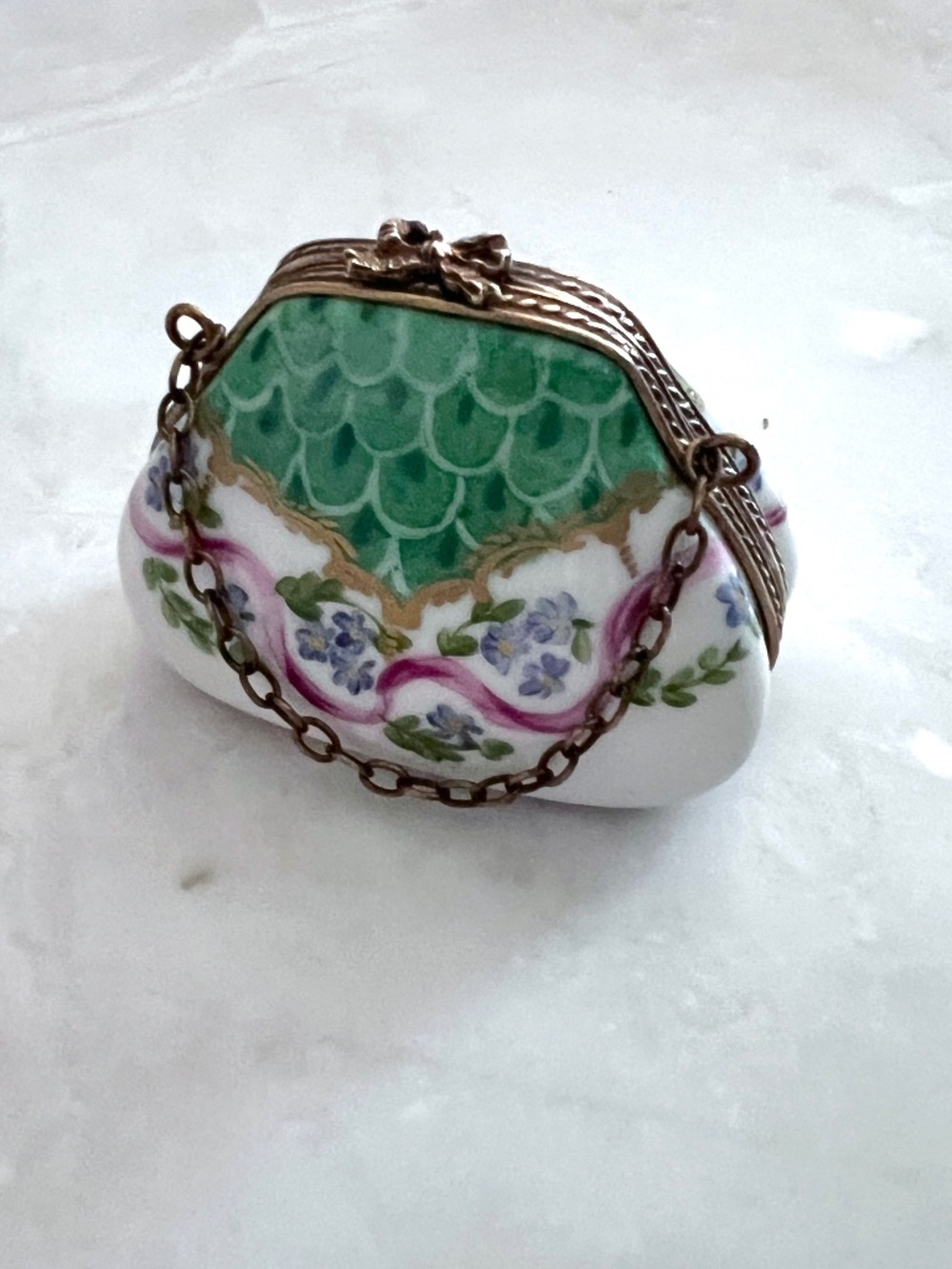 Vintage Limoges France Numbered Limited Edition 265/300 Purse Trinket Box Hand
